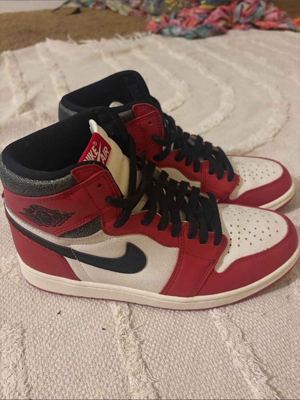 Jordan Air Retro High-Top Sneakers in Red/White/Black